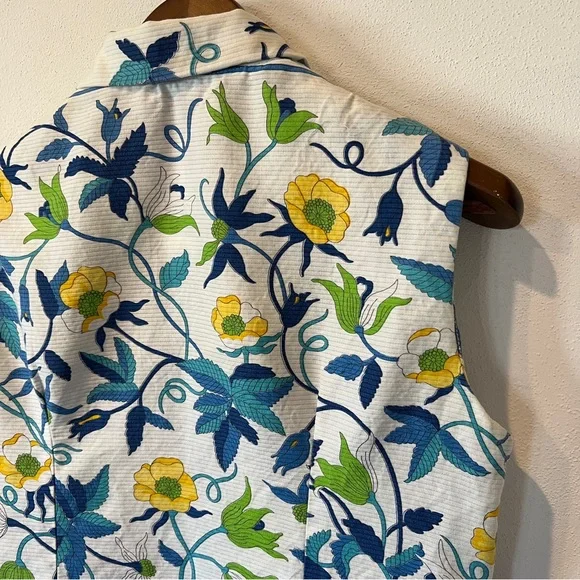 Vintage 1960s Holly Hill Floral Sleeveless Dress Jackie O Mad Men Era Pleats - Picture 13 of 14